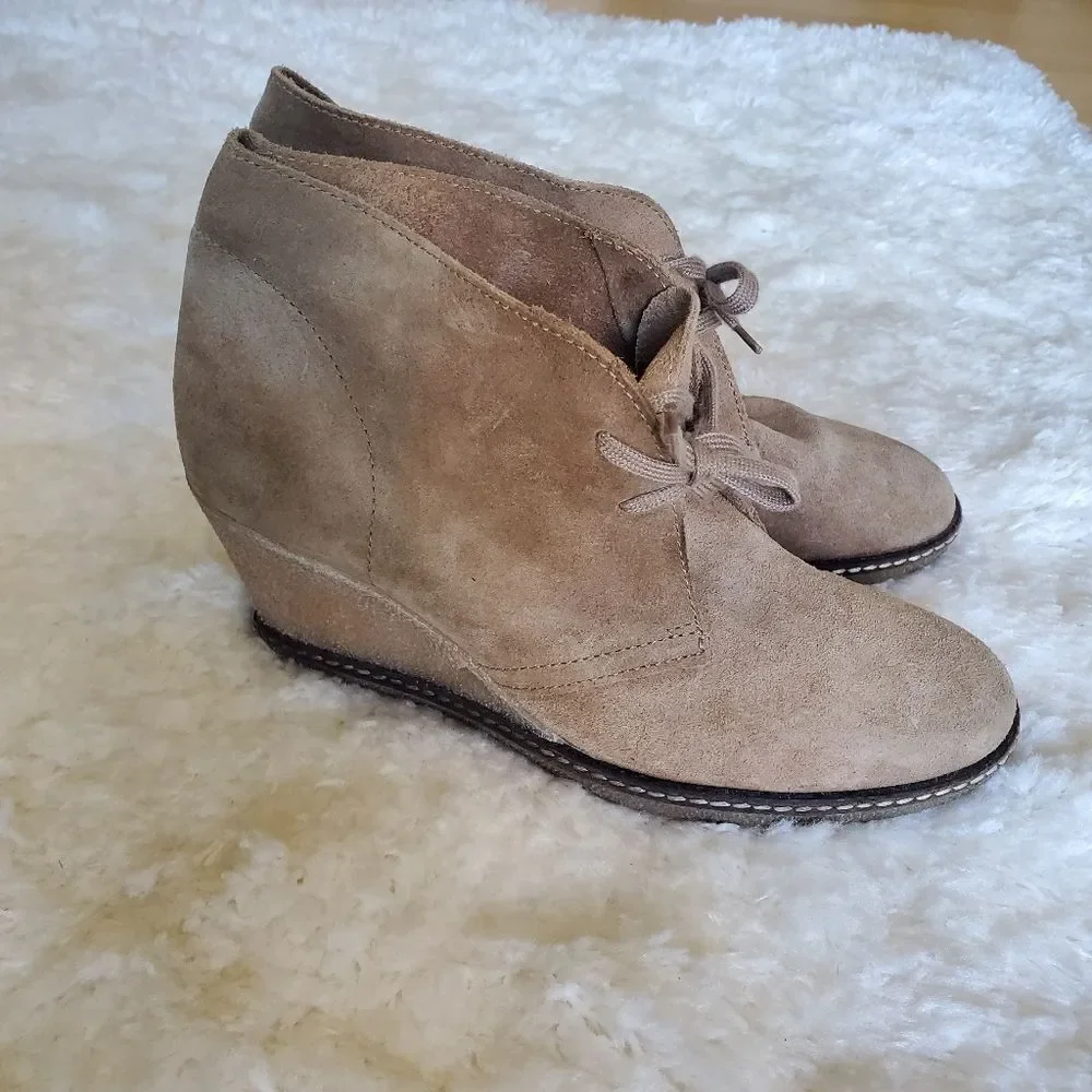 J. Crew Women's Suede Bootie Size 8 Color Tan Wedges‎